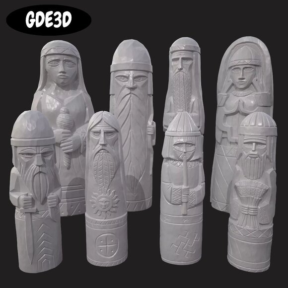 Viking Slavic Gods Miniatures 1:12 3D Resin Printed - Picture 1 of 16
